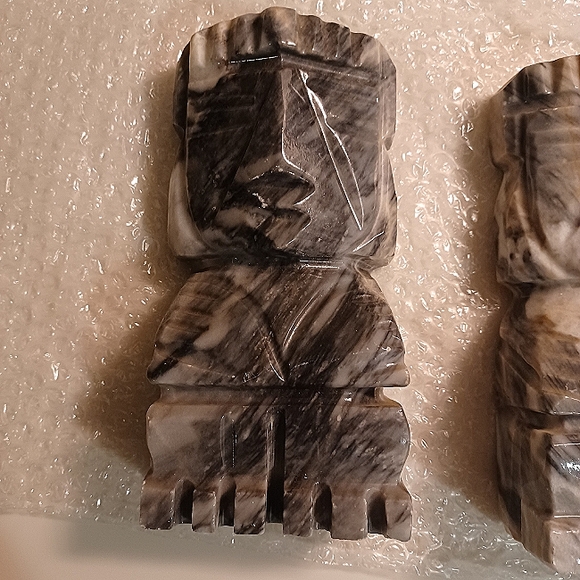 Mayan marble carved statues / bookends - Picture 6 of 10